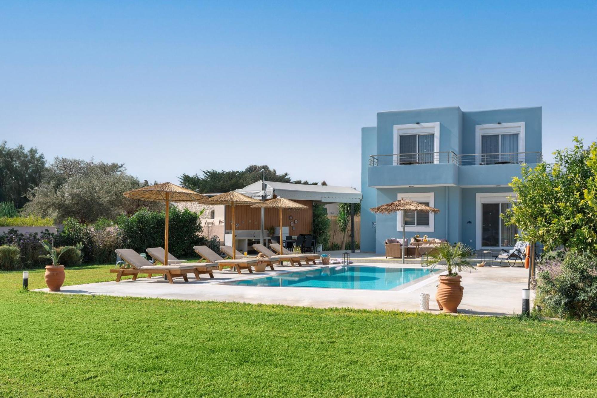 Ethria Pool Villa With Heated Jacuzzi Afantou Exteriér fotografie