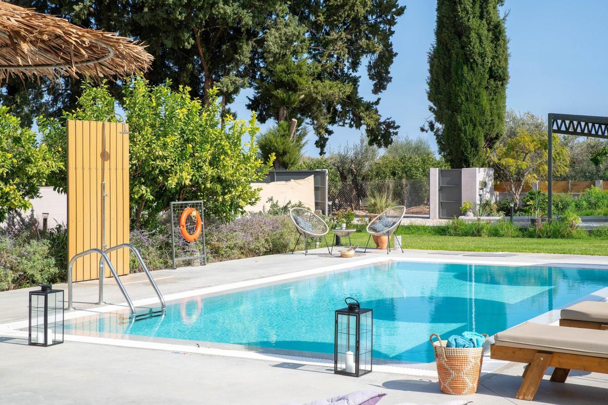 Ethria Pool Villa With Heated Jacuzzi Afantou Exteriér fotografie