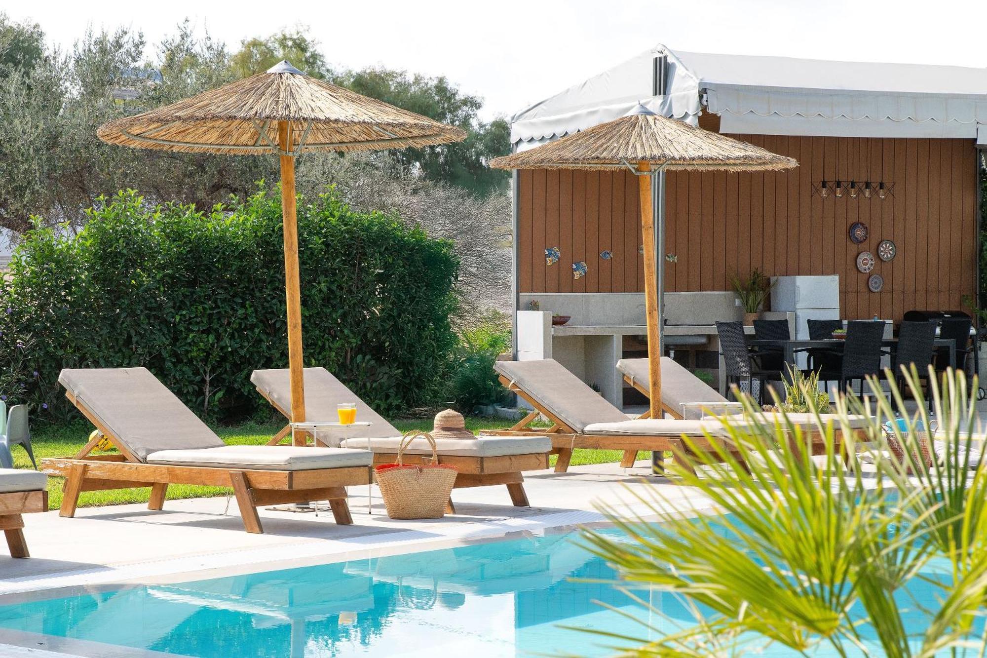 Ethria Pool Villa With Heated Jacuzzi Afantou Exteriér fotografie