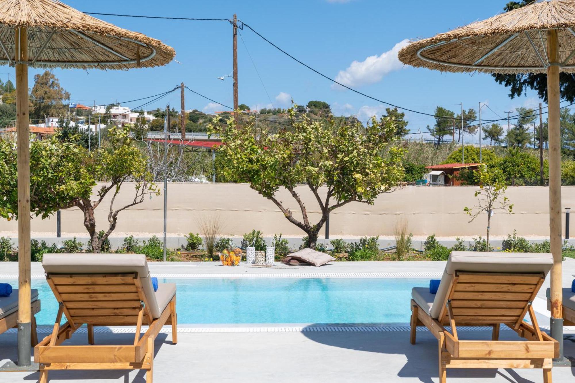 Ethria Pool Villa With Heated Jacuzzi Afantou Exteriér fotografie